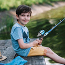 Kids Fishing Pole, Portable Telescopic Kids Fishing Poles for Boys and Girls, Fishing Rod and Reel Combo Kit with Tackle Box, and Fishing Net, Best Fishing Pole for Toddler Youth by TinyTreasures Baby Boutique