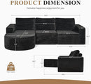 Modular Sectional Sofa with L-Shape Chaise,Cloud Sectional Modern Sleeper Couch with Deep Seat,Sponge Compression Sofas No Assembly Required(Plush Corduroy Fabric) 1PCS by CozyNest Decor