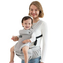 Momcozy Baby Carrier with Hip Seat, 2-in-1 Forward-Facing Carry for Active Babies, Detachable Hands-Free Carrier up to 44lbs, Breathable Infant Carrier Fits Waist Sizes up to 45 Inches, AirMesh Grey by TinyTreasures Baby Boutique