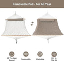 ANOW 2 Person Hammock with Spreader Bars, Rope Hammock with Pad for Outside, 450 LBS Weight Capacity, Light Brown by GreenHaven Gardens