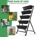 Outvita 4.4 FT Vertical Garden Bed, 5 Tier Vertical Raised Planter, Removable Black Raised Bed Box with 4 Wheels, Movable Elevated Vegetable Flower Planter for Patio Yard Indoor Outdoor by GreenHaven Gardens