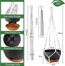 10 Inch Hanging Planters for Indoor Plants,Set of 2 Hanging Pots for Plants with Self-Watering, Outdoor Hanging Plant Pot with Drainage and 2 Kinds of Hanging Baskets Hangers for Home Decor and Garden by GreenHaven Gardens
