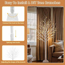 2 Pack 5FT 200LED Christmas Lighted Birch Tree, Timer Function Prelit Artificial Tree Lamp Plug in with Warm White Lights, 2 Modes Twinkling Twig Trees for Indoor Outdoor Party Christmas Decorations by CozyNest Decor