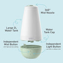 Pure Enrichment® PureBaby® 3-in-1 Whisper-Quiet Humidifier, Color Changing Night Light, & Essential Oil Diffuser for Baby Nursery & Kids Bedroom to Relieve Congestion, Colds, & Coughs (Whisper Green) by TinyTreasures Baby Boutique