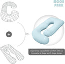 MOON PARK Pregnancy Pillows for Sleeping - U Shaped Full Body Maternity Pillow with Removable Cover - Support for Back, Legs, Belly, HIPS - 57 Inch Pregnancy Pillow for Women - Aqua by TinyTreasures Baby Boutique