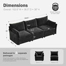 102.6" Modular Sectional Sofa, Oversized 3-Seater Couch with Removable Black Chenille Fabric Cover, Deep Seat & High Backrest for Living Room, Office & Apartment by CozyNest Decor