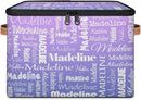 Custom Storage Basket with Name, Personalized Storage Bins with Zipper Lid, Foldable Fabric Storage Box Large capacity with Handle Purple by TinyTreasures Baby Boutique