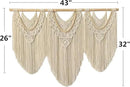 large macrame wall hanging - Boho Tapestry Macrame Wall Decor Art- Chic Bohemian Handmade Woven Tapestry Home Decoration for Bedroom Living Room Apartment Wedding Party - 43"x32" (Beige-Wood Bead) by CozyNest Decor