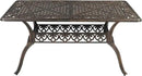 Outvita 59inch Patio Dinning Table, Outdoor Cast Aluminum Large Rectangle Table with Umbrella Hole and Antique Design for Backyard Pool Balcony Deck by GreenHaven Gardens