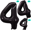 GOER Black Foil Balloons Number 4,Huge Number Balloons for 4th 14th 24th 34th 44th Birthday Party Supplies Anniversary Decorations (3 pcs,42 inch,32 inch,16inch) by TinyTreasures Baby Boutique