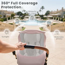 Konssy Baby Car Seat Cover with Breathable Mesh Window, Stretchy Windproof and Sunshade Canopy for Infant Car Seats, Boys and Girls by TinyTreasures Baby Boutique
