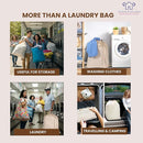 LFH Home Cotton Canvas Extra Large Laundry Bag with Handle, Heavy Duty Drawstring Closure Washable Laundry Bags School Travel, Home, Hotel, College Dorm, Organizer Sack, Toys Clothes 28x36-Natural by TinyTreasures Baby Boutique