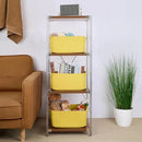Large Storage Baskets for Organizing, Closet Shelf Baskets for Clothes Blanket Towels, Baby Nursery, Toy Bins Box, Woven Rope Baskets, 17 x 13 x 7.5”, 4 Packs Yellow by CozyNest Decor