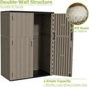 HOMSPARK 47 Cu.Ft Outdoor Storage Shed Weather Resistant, Multi Functional | Double-Wall Resin Storage Sheds & Outdoor Storage Box Waterproof for Backyard Garden Patio Lawn (Brown) by GreenHaven Gardens