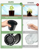 homenote Nursery Pots for Plants,4 Inch Plant Pot for Planting with Humidity Domes Plastic Seedling with Drainage Holes Seed Starter Flower with 10 Labels Black (30 Pack) by GreenHaven Gardens