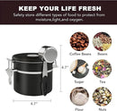 ShanSon Coffee Canister Airtight Coffee Container Stainless Steel Coffee Bean Storage Container with Scoop Coffee Canister for Beans Grounds Sugar Flour Tea Cereal,11OZ, Black by CozyNest Decor