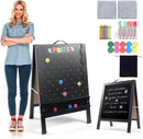 Prize Drop Game Board, 21"x30" Double-Sided Foldable Design with Wooden A-Frame Chalkboard Sign for Family, Carnival, Trade Show & Party - Includes 10 Coin Drop Discs and Chalk Set, Portable Design by TinyTreasures Baby Boutique