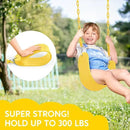 TURFEE Swing for Outdoor Swing Set - Pack of 1 Seat Replacement Kit with Heavy Duty Chains - Backyard Swingset Playground Accessories for Kids (Yellow) by GreenHaven Gardens