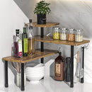 JayRex Countertop Organizer Organization, 3 Tier Moveable Corner Shelf Organizer for Kitchen, Bathroom, Spice Rack, Coffee Area, Over Sink, Dresser Table (Rustic Brown) by CozyNest Decor