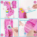 WERNNSAI Foldable Dinosaur Piñata - Pull String Dinosaur Birthday Party Supplies Extendable Piñata with Blindfold Bat and Tassels Dinosaur Birthday Decoration Pink Dinosaur Piñatas for Classroom Game by TinyTreasures Baby Boutique