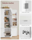 VASAGLE Pantry Cabinet, 53.5-Inch High Freestanding Tall Cupboard Storage Cabinet, 2 Cabinets, 2 Adjustable Shelves, 6 Door Shelves, for Living Room, Kitchen, White UBBC671W01 by CozyNest Decor