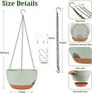 Hanging Planters for Outdoor Indoor Plants, 2 Pack 12 Inch Hanging Basket Plants Outdoor, Self Watering Hanging Planter with Plant Hanger for Garden Home Decoration (Green) by GreenHaven Gardens