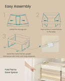SONGMICS Storage Bins Set of 3, Large Fabric Storage Baskets, Foldable Organizer with Transparent Nylon Mesh, 19.7 x 11.8 x 11.8 Inches, Handles, for Bedroom, Living Room, Cream White URFB950W01 by CozyNest Decor