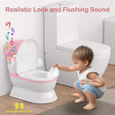 2-in-1 Toddler Potty Training Toilet - Larger Potty Chair & Detachable Training Seat for Boys & Girls Ages 1-3 with Flushing Sound, Wipes Storage, Toilet Paper Holder - Pink by TinyTreasures Baby Boutique