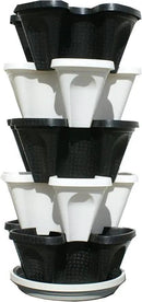 Mr. Stacky Multiple Color (Black + White) 5 Layer 13inch Vertical Planter by GreenHaven Gardens