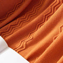 MIULEE Burnt Orange Knitted Throw Blanket for Couch Boho Textured Cozy Woven Blanket with Tassels for Sofa Chair Bed Living Room Fall Home Decor Farmhouse Acrylic Wave Pattern 50"x60" by CozyNest Decor