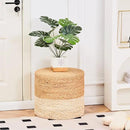 Wimarsbon 18'' Pouf Ottoman, Natural Braided Poof, Round Poufs, Rustic Handweave Lounge Pouffe, Boho Footrest Stool for Bedroom, Accent Table or Seat for Patio, Living Room by CozyNest Decor
