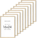 HAUS AND HUES Square Picture Frames 16 x 24 Set of 9 - Photo Gallery Wall Frame Set, Wood 16x24 Frames, 16 x 24 Frames Gallery Wall Set, 16x24 Frame with Mat, Square Frames 16x24 (Beige Oak Frames) by CozyNest Decor