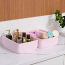 Large Shallow Organizing Baskets 15x11x5.1 Inches - Rope Woven Storage Bins for Bathroom, Shelves, Cube Closet, Light Pink 2 Packs by CozyNest Decor