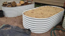 A ANLEOLIFE 8x4x2ft Galvanized Raised Garden Bed Kit, Oval Metal Deep Root Planters for Outdoor Plants Vegetables Flowers Herb, Large Bottomless, 478 Gallon Capacity- Antique White by GreenHaven Gardens