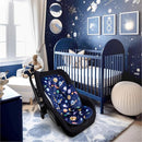 Pea Pod Baby Car Seat Head Support for Newborn, 2 in 1 Infant Car Seat Head Body Support for Boys Extra Soft Breathable Baby Car Seat Cushion Insert for Strollers, Swings, and Bouncers, Blue Space by TinyTreasures Baby Boutique