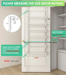Over The Door Pantry Organizer, Wall Mount Spice Rack, Pantry Hanging Storage and Organization, 6 Adjustable Baskets Heavy-Duty Metal for Home & Kitchen, Back of Door Seasoning Rack - White by CozyNest Decor