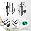 OYEFLY 2 Pcs Metal Abstract Wall Art,Modern Geometric Decor (Black, style 1) by CozyNest Decor