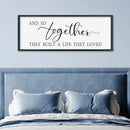 SRSZHIYUE And So Together They Built A Life They Loved Above Bed Sign Wall Decor Art 32"×12" for Master Bedroom Over Bed Large Wood Framed Wall Hanging (Black) by CozyNest Decor