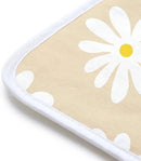 Encasa Homes Ironing Mat/Pad (Small 28"x20") with 3mm Padding & Silicone Iron Rest for Steam Pressing on Tabletop or Bed - Heat Resistant, Portable, Quilting & Travel Blanket - Daisy Beige by CozyNest Decor