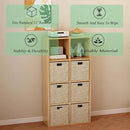 8-Cube Storage Shelf Bookcase - Wooden 4-Tier Floor Standing Open Bookshelf for Home and Office, Display Cabinet, Oak by CozyNest Decor