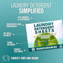 Sudstainables Laundry Detergent Sheets (60 Loads) – Eco-Friendly, Zero Waste, Plastic-Free Laundry Washing Machines Soap Sheets; Dissolvable, Space-Saving Strips for Travel (Unscented) by CozyNest Decor