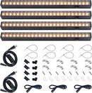 Barrina Grow Lights for Indoor Plants, Full Spectrum Sunlight, Black Cover LED Grow Light Bulbs, T5 Grow Light Strip, 1ft Plant Light for Indoor Plants Growing, 3 Mounting Modes, Yellow, 4 Packs by GreenHaven Gardens
