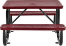 Global Industrial 4 ft. Expanded Metal Rectangular Outdoor Steel Picnic Table, Red by GreenHaven Gardens