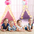 6 Pack Sleepovers Teepee Tent for Kids Bulk with Mattress Sheet Light,Natural Cotton Washable Indoor Play Tent for Birthday Slumber Party Girls Boys Pajama Movie Night Supplies(Pink, Purple, White) by TinyTreasures Baby Boutique
