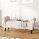 Furniliving Storage Ottoman Bench for Bedroom, Upholstered End of Bed Bench with Solid Wood Legs Modern Shoe Storage Bench Indoor Bench for Living Room Entryway Bench Furniture,Beige, Linen by CozyNest Decor