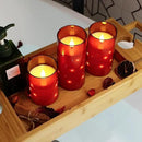 NURADA Flickering Flameless Candles: Built-in Star String Lights Battery Operated LED Pillar Candles with Remote and Timer Romantic Decorations for Wedding Party Christmas Halloween - Red 3 Pack by CozyNest Decor