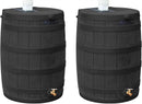 Good Ideas Rain Wizard 50 Gallon Plastic Outdoor Home Water Storage Tank Rain Barrel Collector with Brass Spigot and Flat Back Design, Black, 2 Pack by GreenHaven Gardens