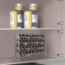 SWOMMOLY Spice Rack Organizer with 36 Empty Square Spice Jars, 396 Spice Labels with Chalk Marker and Funnel Complete Set, for Countertop, Cabinet or Wall Mount,Silver by CozyNest Decor