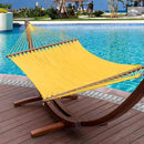 Lazy Daze Hammocks 10.5 FT Double 2 Person Caribbean Rope Hammock, Hand Woven Polyester Hammock with Spreader Bars, for Outside Outdoor Backyard Patio Poolside,450 LBS Capacity, Yellow by GreenHaven Gardens