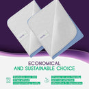Incontinence Bed Pads - 2 Pack 34"x 52" Reusable Waterproof Mattress Protectors - Highly Absorbent, Machine Washable - for Children, Pets and Seniors - Blue - Royal Care by TinyTreasures Baby Boutique